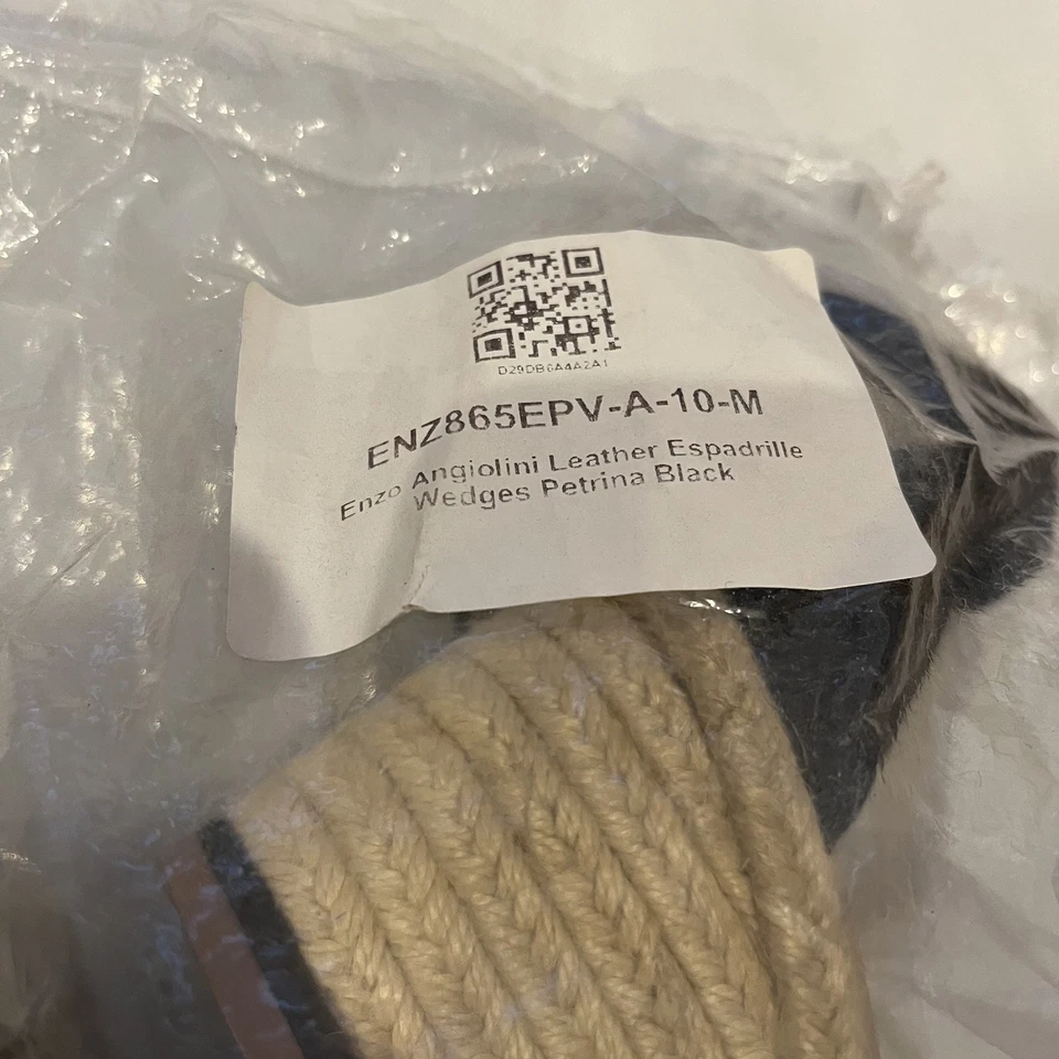 Enzo Angiolini Alpargata Cuña Zapatos Mujer Talla 10 Petrina Sandalias Cuero Foto 3 de 4