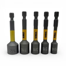 DEWALT MAXFIT ULTRA 5 PC Nut Drivers 1/4”, 5/16”, 3/8”, 7/16”, 1/2”  Open Box T1