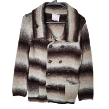 Romeo & Juliet Couture Striped Cardigan Sweater Shawl Collar Women's Large