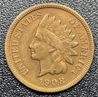 1908 S Indian Head Cent Penny 1c VF Very Fine Details Cleaned Key Date Coin