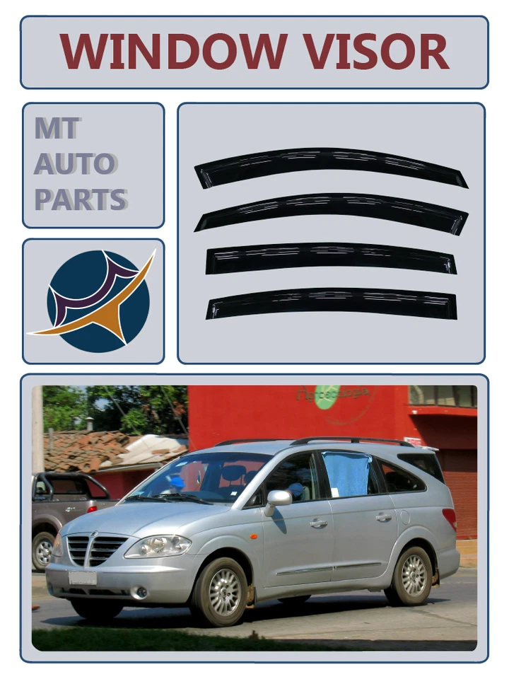 For SsangYong Stavic 2004-2012 Window Visor Rain Guard Vent Shade Deflector 4pcs - image 2 of 2