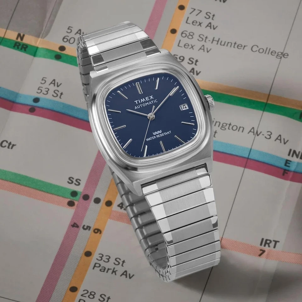 Q Timex 1983 Automatic Reissue Classic Stainless Steel 34mm Watch TW2Y07400 - image 2 of 4