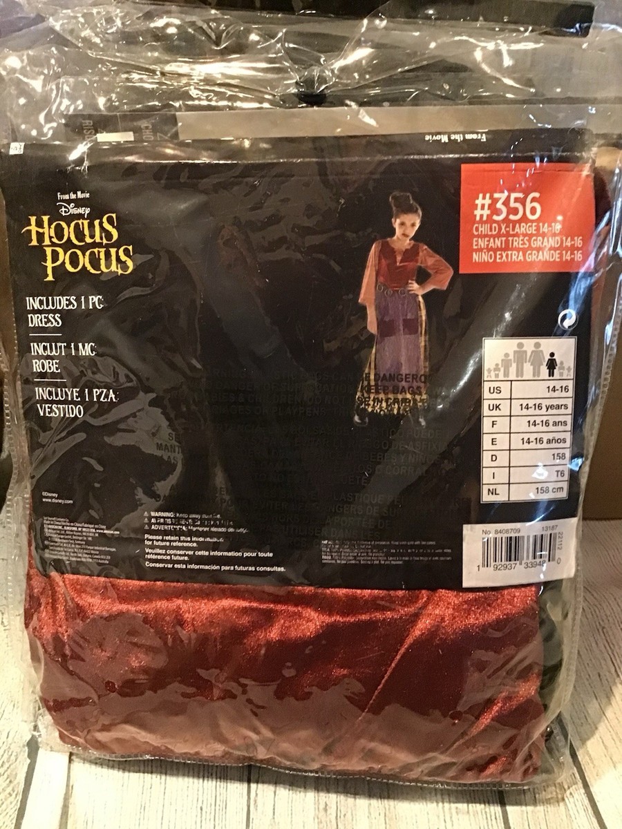 Disney Hocus Pocus Mary Sanderson Child Costume Size XL -NEW | eBay