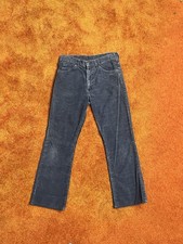 Vintage 70s Levi  s 517 Navy Blue Corduroy Bootcut Pants 31x29