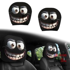2PCS Funny Cartoon Car Headrest Covers - Cute Cartoon Eyes Car A-1 Pair