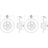 2X Hella Bremsscheiben 280Mm Hinten Passend FüR Fiat Talento Nissan NV300