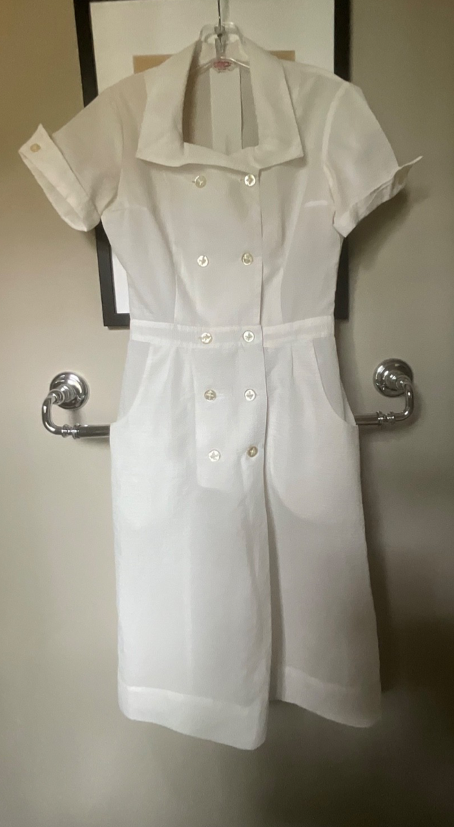 Vtg Tiffs NY Waitress Uniform White Nylon 1940's | eBay Vtg Tiffs NY Waitress Uniform White Nylon 1940's | eBay
