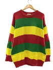 NICHOLAS DALEY 25SS Striped Sweatshirt, Rasta Colors, Knit Sweater (Thick), Size