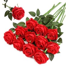 Fake Roses Artificial Flowers - Fake Artificial Roses Silk Flowers 10 Pcs Red