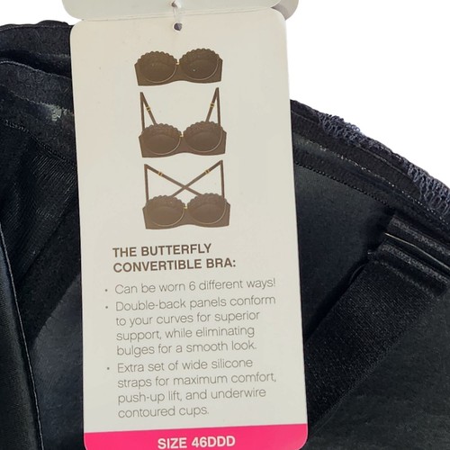 Ashley Stewart 6 Way Butterfly Convertible Bra Size 46DDD AS-2518 Lace Trim NWT - Picture 8 of 11