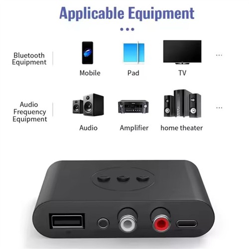 Receiver Audio Stereo Adapter 3,5mm Klinke AUX auf 2 Cinch Wireless Bluetooth 5.2 NFC - Bild 8 von 12
