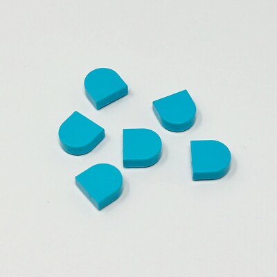 24246 LEGO Tile 1x1 Half Circle Extended Stadium w/ Groove MEDIUM AZURE Azur (6)