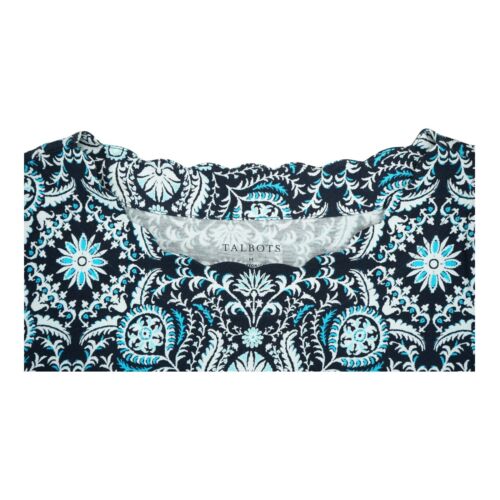Neu mit Etikett Talbots Damen-Blumenmuster mit Jakobsmuschelausschnitt Größe M 100 % Pima Baumwolle unverbindliche Preisempfehlung des Herstellers 44 $ - Bild 3 von 4