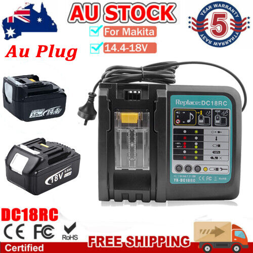 For Makita DC18RC Rapid Fast Lithium-Ion Battery Charger BL1830 BL1860B BL1850B - Picture 1 of 11