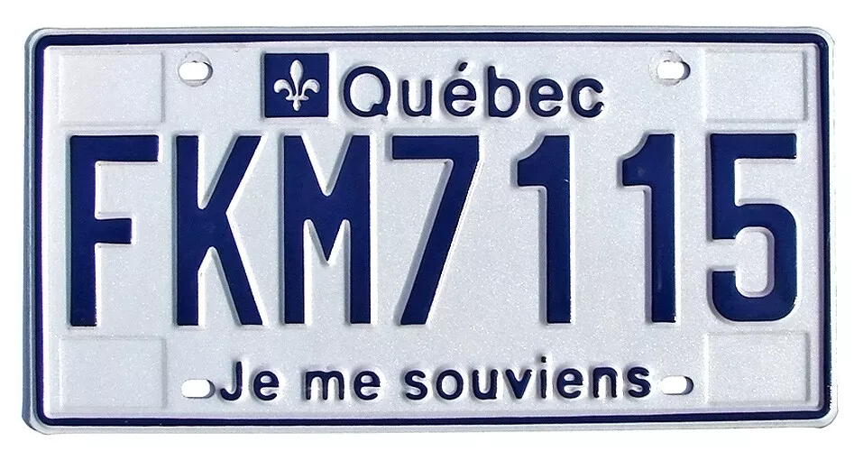 Quebec Canada License Plate JE ME SOUVIENS (RANDOM PLATE #)