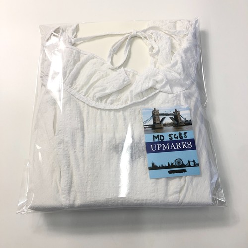 Primark White Cotton Blend Smock Summer Dress UK 6 EUR 34 - Picture 12 of 12