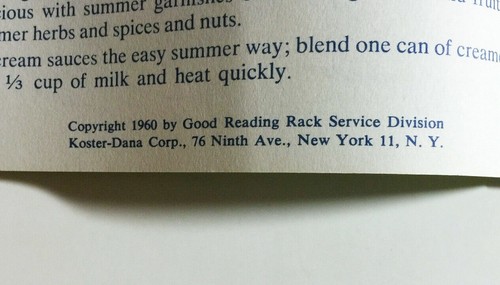 The Cool Cookbook By G J Griffin Good Reading Rack Koster Dana 1960 Recipes - Picture 3 of 7