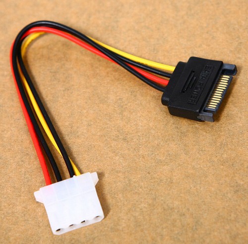 5Pcs IDE/Molex 4-Pin Male To Serial ATA SATA 15-Pin Female Power Adapter Cable - Picture 5 of 7