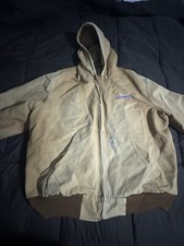 Carhartt Mens Jacket Coat J131 Thermal Lined Canvas Logo Duck Tan Hood 3XL Union