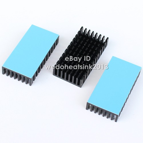 2szt 50x25x10mm radiator aluminiowy czarny anodowany z nałożoną podkładką termiczną - Zdjęcie 4 z 5