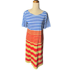  Marni x Uniqlo Striped Colourblock Dress Size M Cotton Mod Art Collab Rare