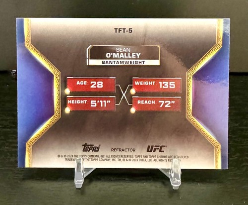 Sean O'Malley 2024 Topps Chrome UFC Tale of the Tape Refractor Card #TFT-5 - Picture 2 of 2
