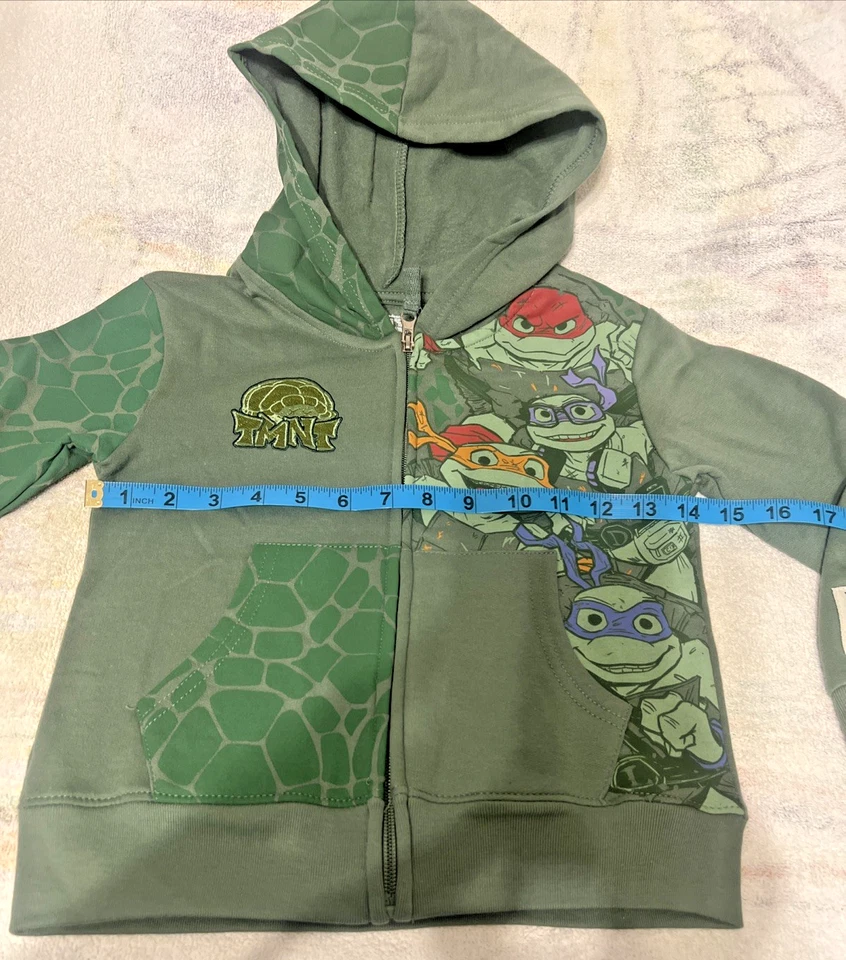 NUEVO CON ETIQUETAS - Sudadera con capucha Nickelodeon Teenage Mutant Ninja Turtles para niños Talla: 4/5 XXS Foto 4 de 4