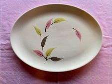 Vintage STETSON CREATION Oval Platter Serving Dish Mid-Century Leaves Design