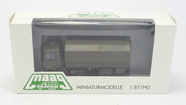 Herpa Maag H0 1:87 - 740111 Man Lkw 5T Pritsche Plane Bundeswehr MilitäR Neu-image