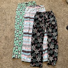 Set of 3 Fleece Pajama Pants Juniors S small