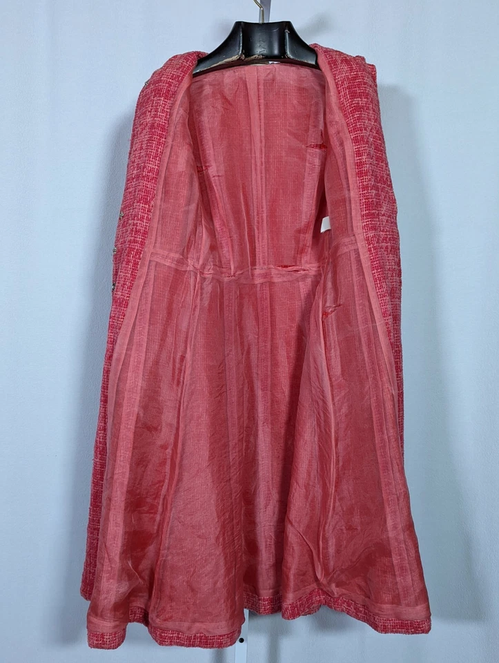 Marc Jacobs для Bergdorf FW 2004 розовый букл вязаный пальто куртка 4 США 60-х мод - Изображение 3 из 4