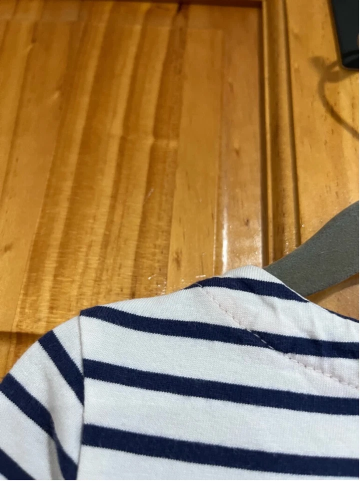 Vestido Mini Boden Azul y Blanco Náutico Rayas Manga Larga Volantes Parte Inferior Talla 3-4 Foto 4 de 4