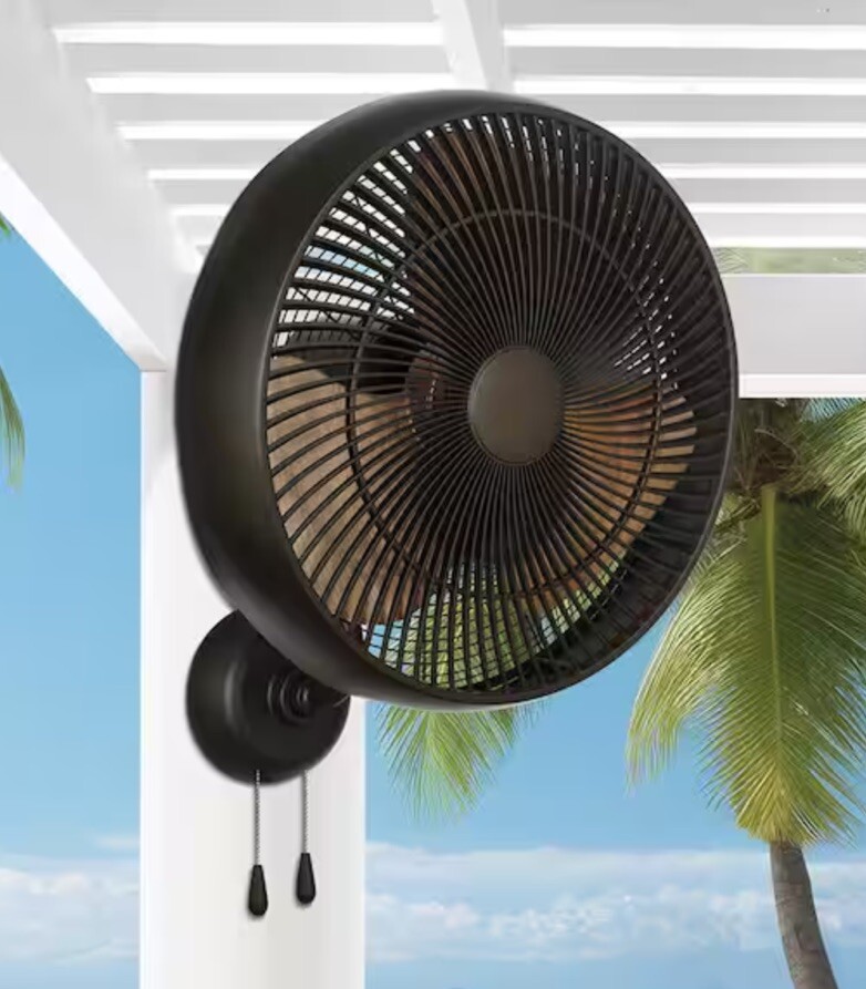Hampton Bay Henton 18 in. Oscillating Wall Mount Fan Indoor