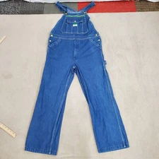 Liberty Overalls Mens 34x30 Blue Denim Bib Carpenter Workwear Farm Trucker Dark
