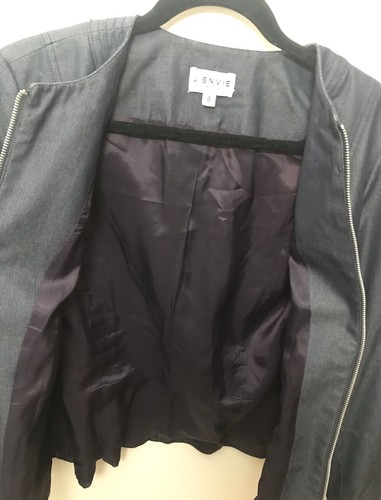 J'ENVIE New York Front Zipper Two Taschen Jacke Blazer Baumwollmischung. Größe 8 - Bild 4 von 12