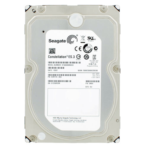 Seagate Constellation 4TB 3.5 " 7.2K 6Gb/S 128Mb SATA Hard Disk HDD ST4000NM0033 - Foto 1 di 5