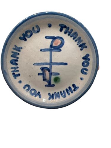 M.A. Hadley Pottery “THANK YOU” 4” Trinket Dish Plate Coaster - Musical Note - Picture 1 of 4