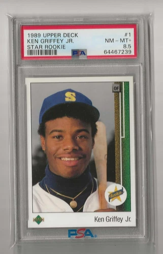 1989 UPPER DECK KEN GRIFFEY JR. RC ROOKIE HOF PSA 8.5 NM-MT+