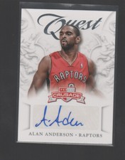 ALAN ANDERSON 2012-13 PANINI CRUSADE QUEST AUTO CARD #92