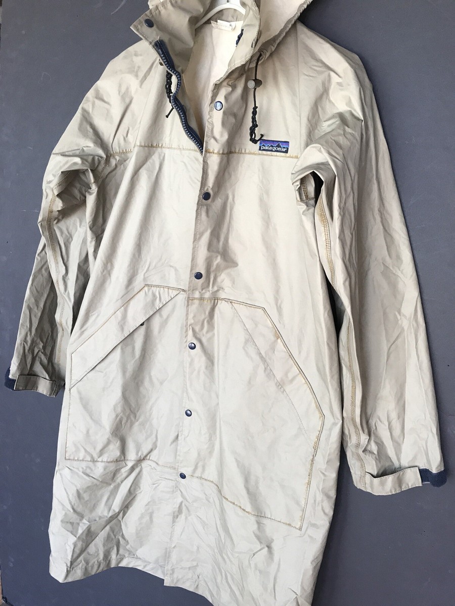 Patagonia Vintage 90s Zip Snap Rain Jacket Hood Coat XS