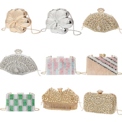 Rhinestone Clutch Bridal Purse Womens Evening Bag Wedding Handbag Party Tea Bags