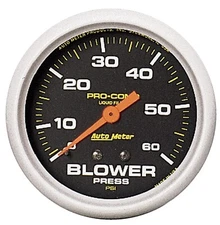 AutoMeter 5402 Pro-Comp Blower Pressure Gauge 2-5/8" Full Sweep Liquid Filled