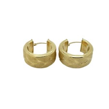 GCJ 14k Gold Hoop Earrings 4.9grams George Carter Jessup Italy Textured Finish