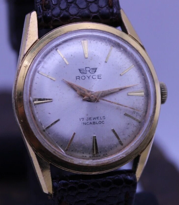 ROYCE SWISS WRIST WATCH 30.2mm 17mm LUG 17j FONT 67 RUNS A15 eBay