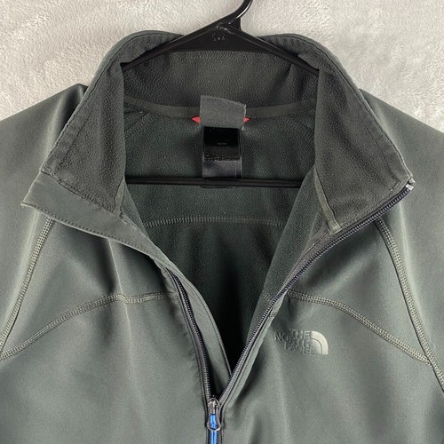 North Face 1/2 Zip Pullover Mens Medium Gray Soft Shell Jacket Fleece Lined - Picture 6 of 10