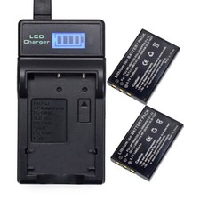 2 Battery +LCD Charger For NP-60 Fujifilm FinePix F401 F410 F601 M603 Zoom 50i