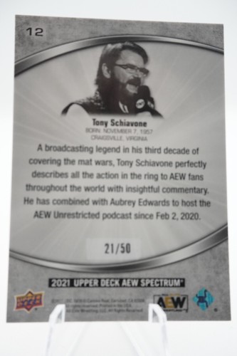2021 AEW Spectrum - Red /50 - #12 Tony Schiavone - Picture 2 of 2
