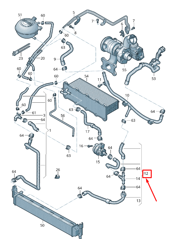 NOUVEAU TUYAU DE MOTEUR FISSURÉ SKODA RAPID NH 6C0122051AE ORIGINAL