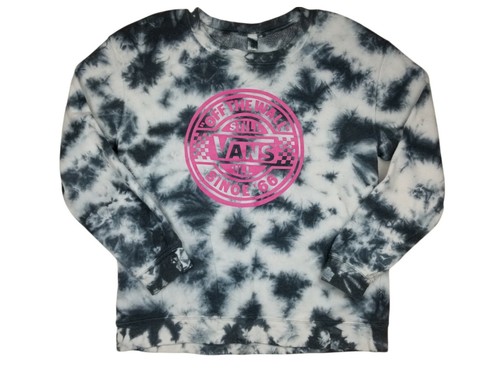 black and white tie dye vans