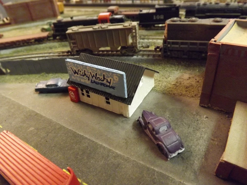 N SCALE "WISHY WASHY LAUNDROMAT" CUSTOM MADE BY BURT INDUSTRIES - Image 3 of 4